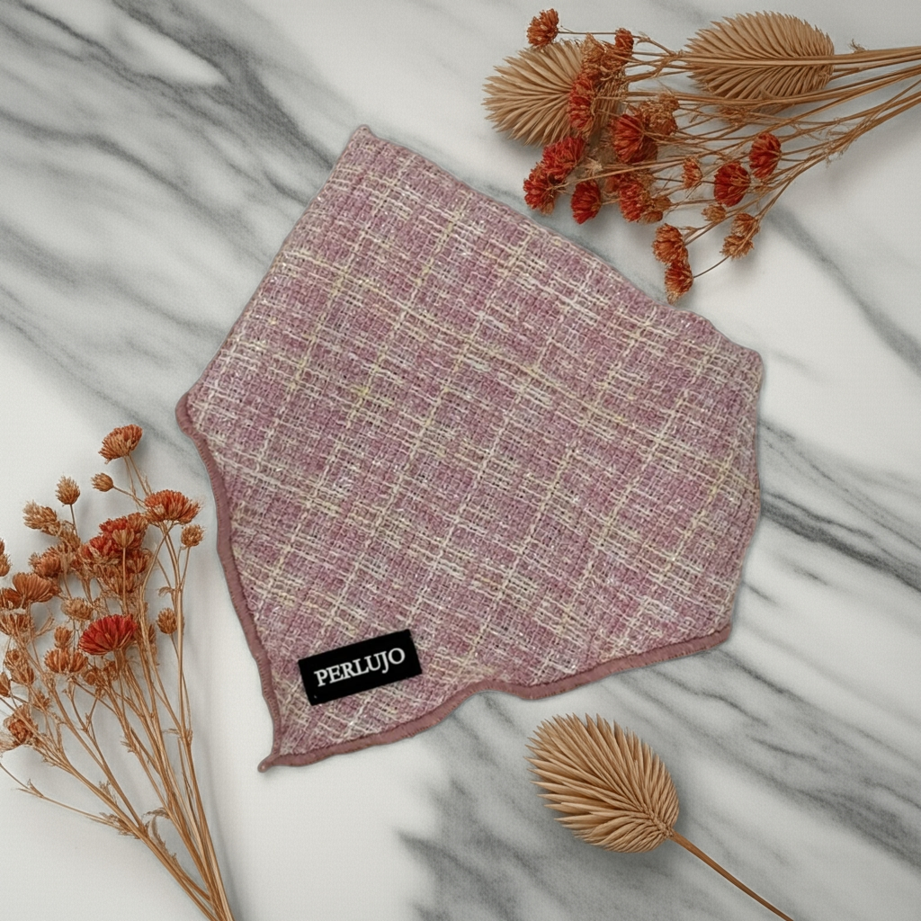 Blush Tweed Bandana - Perlujo