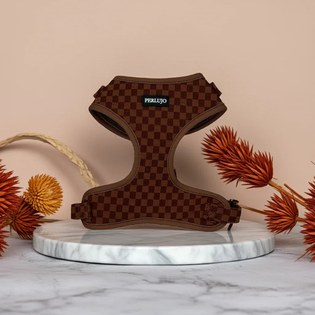 Classic Comfort Essentials Ensemble: Adjustable Neck Harness, Collar & Leash - Perlujo