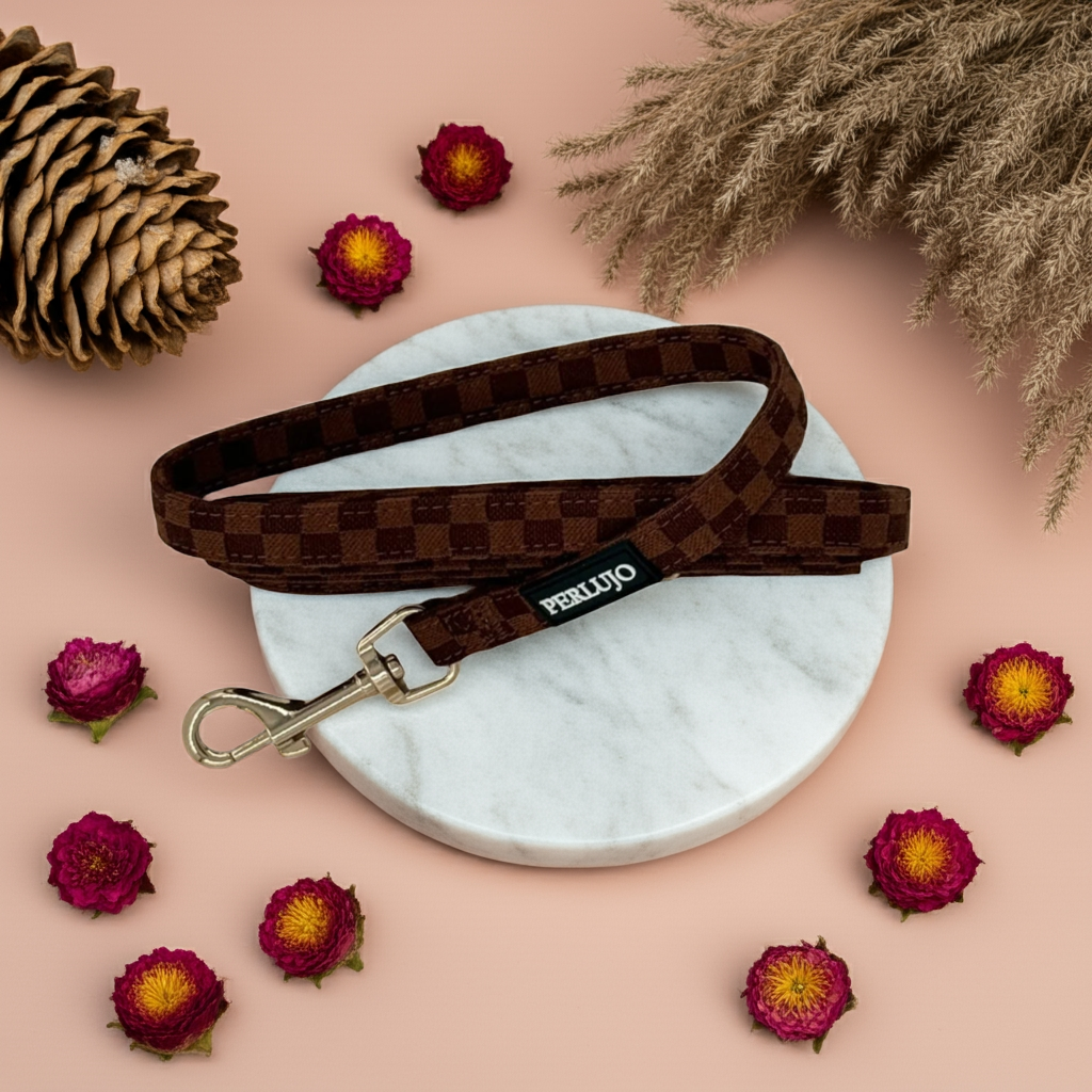 Classic Comfort Essentials Ensemble: Adjustable Neck Harness, Collar & Leash - Perlujo