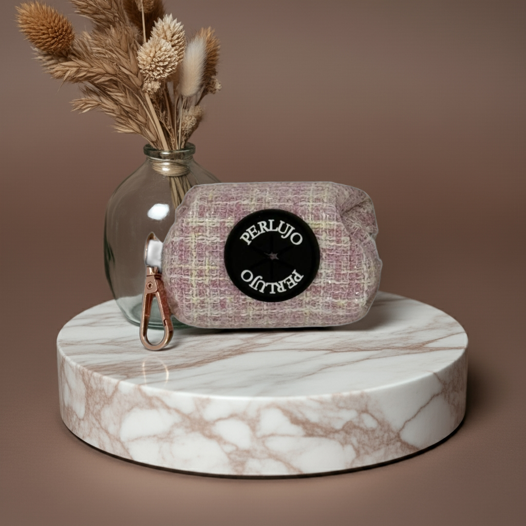 Blush Tweed Poop Bag Holder - Perlujo