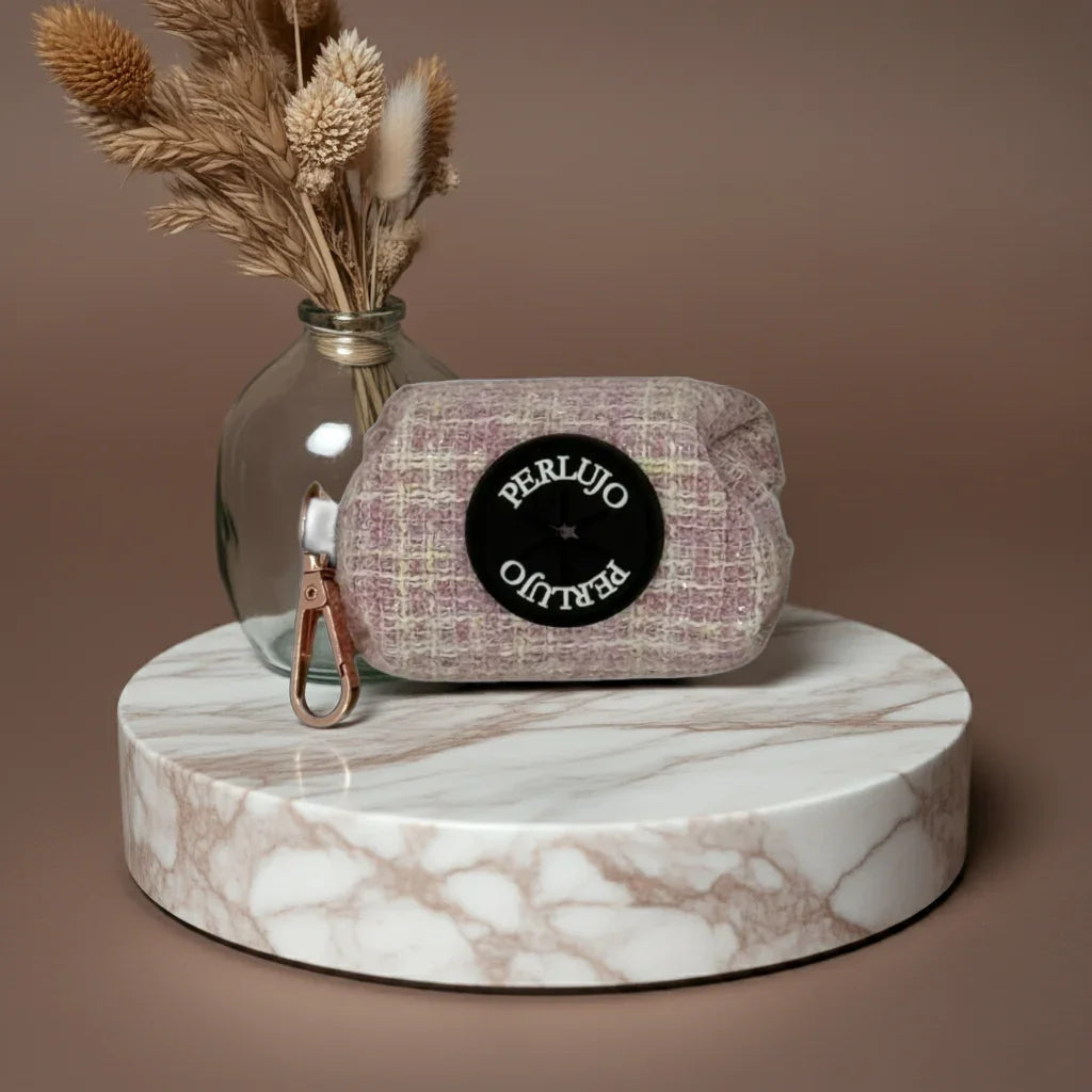 Blush Tweed Poop Bag Holder - Perlujo