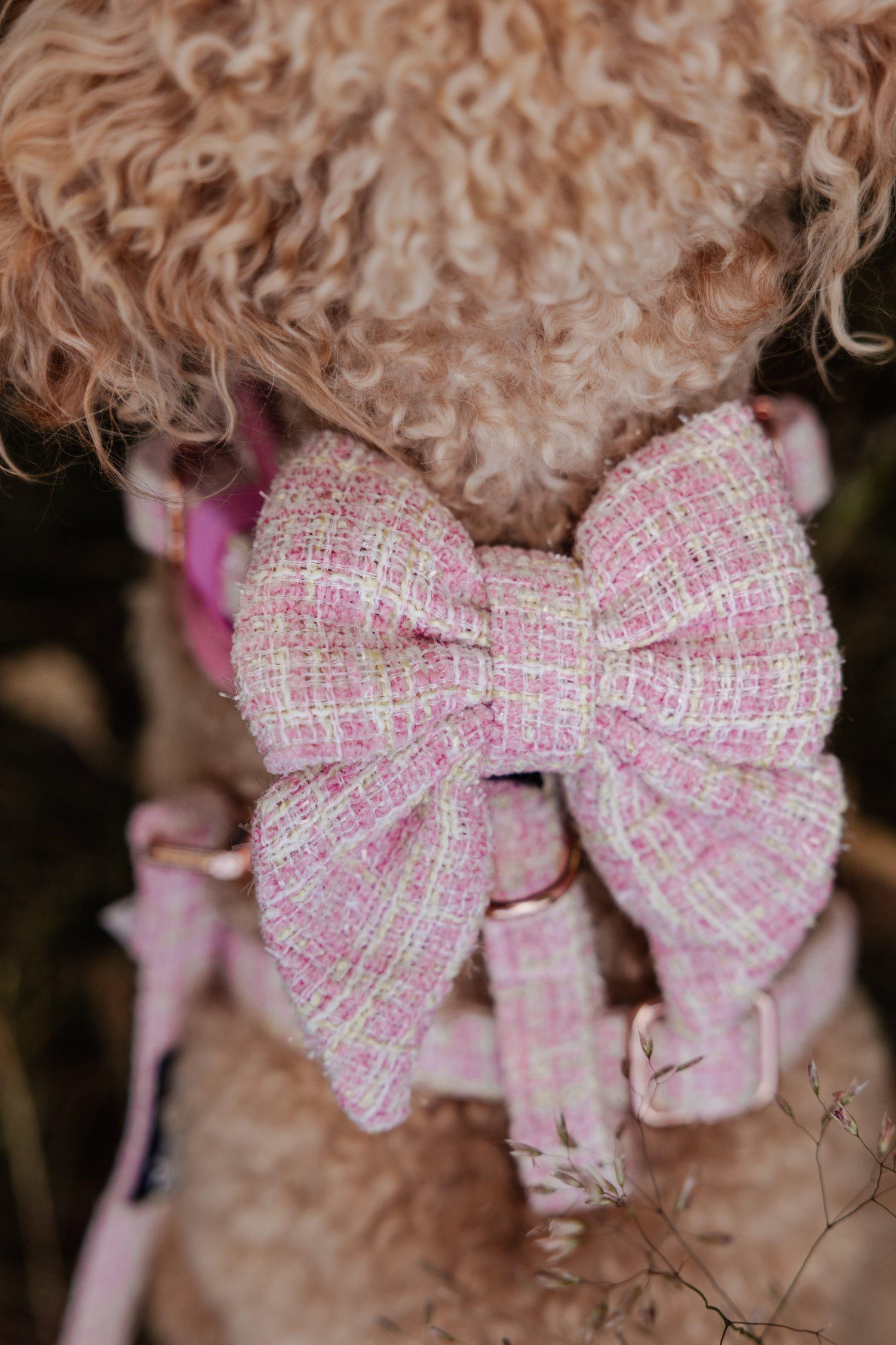 Blush Tweed Sailor Bow Tie - Perlujo