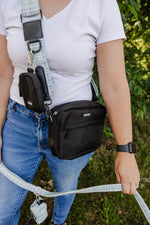 Midnight Black meets Sky Tweed Dog Walking Set - Perlujo