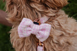 Blush Tweed Bow Tie - Perlujo