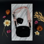 Midnight Black meets Rosy Bloom Dog Walking Set - Perlujo