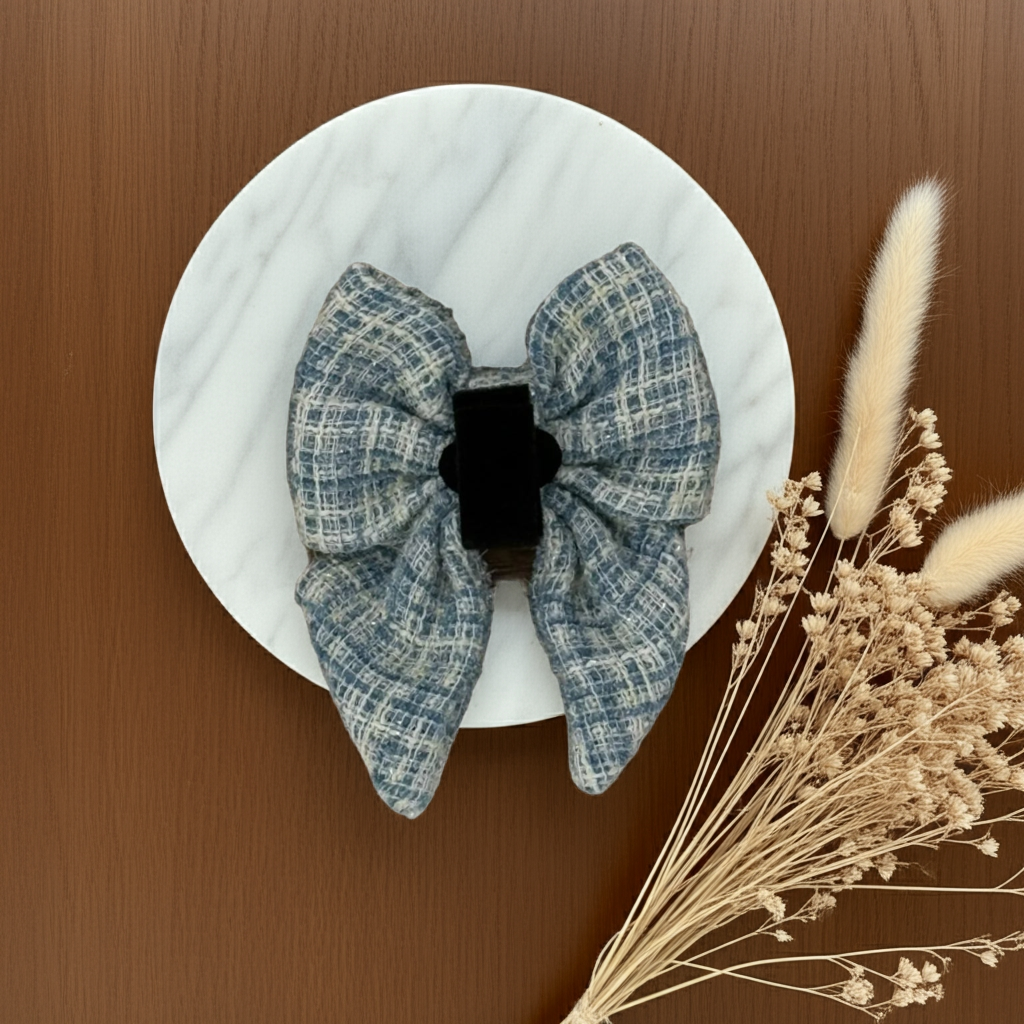 Sky Tweed Sailor Bow Tie - Perlujo