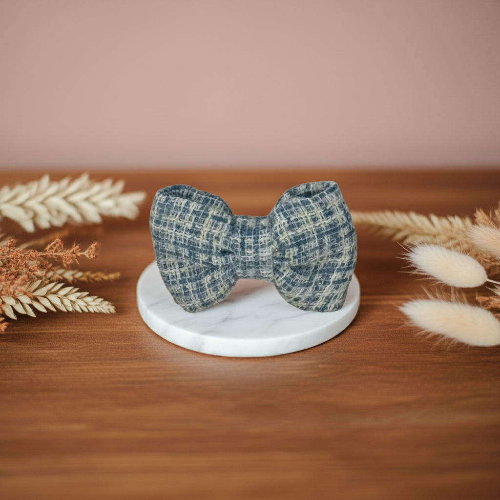 Sky Tweed Bow Tie - Perlujo