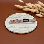 Blush Tweed Essentials Ensemble: Adjustable Neck Harness, Collar & Leash - Perlujo